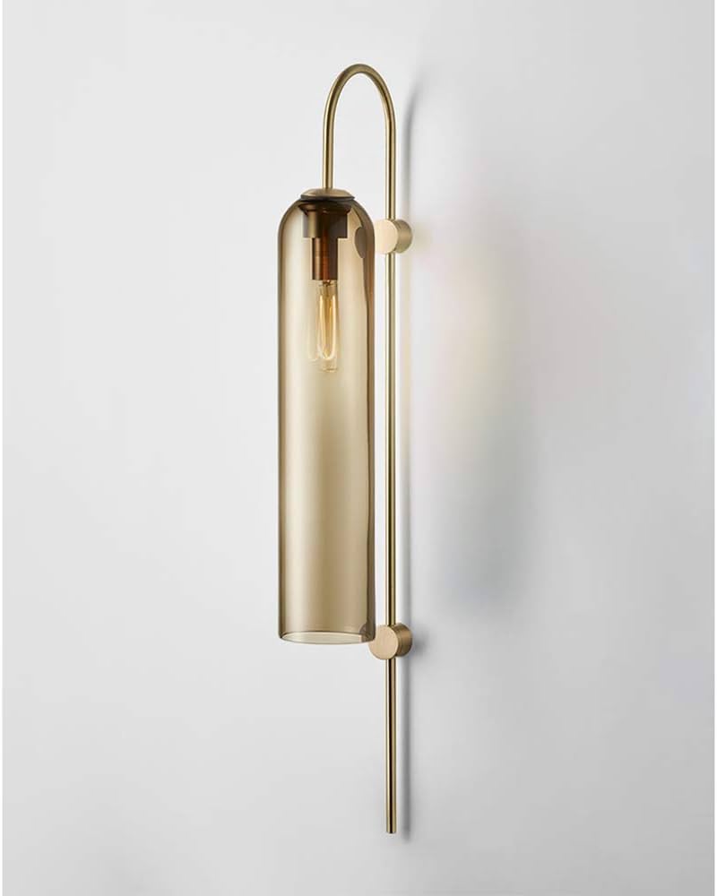Hdc Long Glass Wall Light Modern Copper Metal Bedroom Living Room Wall Light