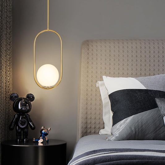 Hdc 1 Light Modern Led Gold Frosted Ball Pendant Lamp Chandelier Ceiling Light - Warm White - HDC.IN