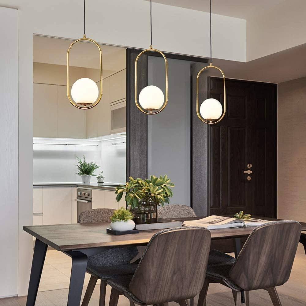 Hdc 1 Light Modern Led Gold Frosted Ball Pendant Lamp Chandelier Ceiling Light - Warm White - HDC.IN