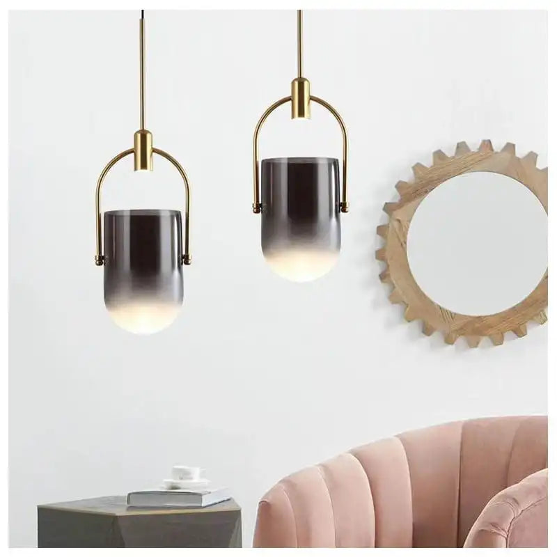 HDC Led Amber Glass Pendant Lamp Ceiling Light - Warm White