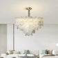 HDC 750mm French Vintage Chandelier for Living Room Bedroom Gold Lamp LED Glass Lamp Ceiling
