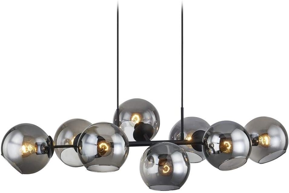 Hdc 8 Lights Smoke Black Linear Modern Glass Chandelier