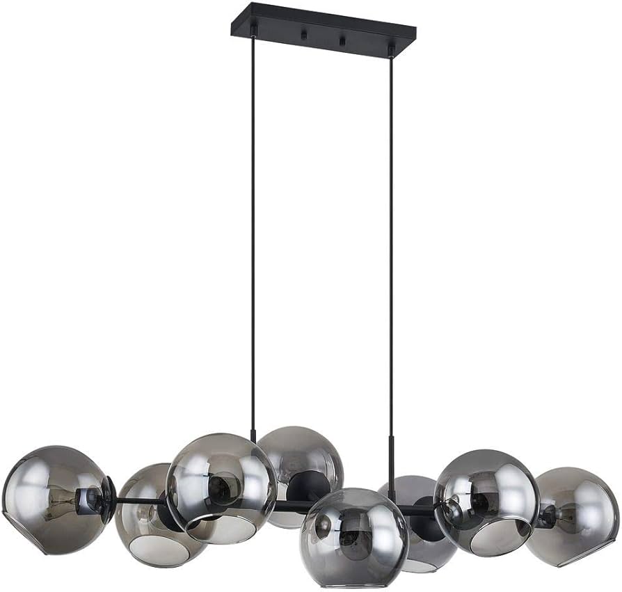 Hdc 8 Lights Smoke Black Linear Modern Glass Chandelier