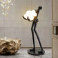 HDC Creative Hand Holding Modern Character Frosted Ball Light Floor Lamp