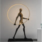 HDC Modern Luxury Art Human Holding Circle Sculpture living room bed room LED Floor Lamp