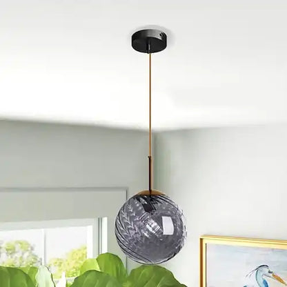 Hdc Amber/Smoke Hand Blown Glass Lighting Modern Ceiling Hanging Light Fixture