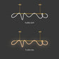 HDC Gold Metallic Led Chandelier 1200/1500mm Long With Curly Acrylic Light