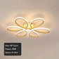 HDC Golden Silicone Profile LED Metal Flower Shape Ceiling Lamp - Tricolor
