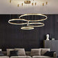 Hdc 4 Light 4 Rings Big Full Spread Gold LED Chandelier Hanging Lamp- Tricolor