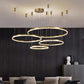 Hdc 4 Light 4 Rings Big Full Spread Gold LED Chandelier Hanging Lamp- Tricolor
