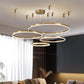 Hdc 4 Light 4 Rings Big Full Spread Gold LED Chandelier Hanging Lamp- Tricolor
