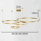 Hdc 4 Light 4 Rings Big Full Spread Gold LED Chandelier Hanging Lamp- Tricolor