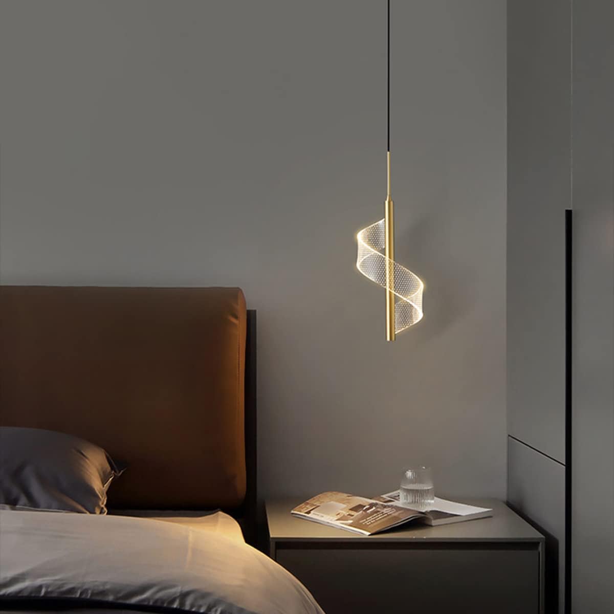 HDC Led Pendant Light Acrylic Curvy Kitchen Island Ceiling Lights (Gol