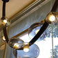 Hdc 7 Lights 3000mm Dew Drops Modern Smoke Glass Pendant Chandelier With Leather Strap- (Pack of 1)