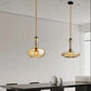 Hdc Amber/Smoke Hand Blown Glass Lamp for Kitchen Island Sink Adjustable Hanging Droplight