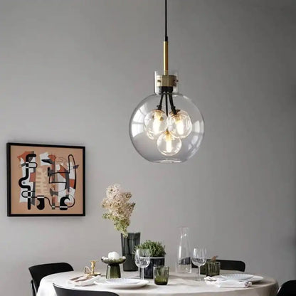 Hdc 5-Light Round Lighting with Glass Shade, Adjustable Cord Pendant Hanging