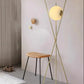 Hdc 1 Frosted Glass Gold Tripod Floor Lamp Living Room Light For Home Lighting Standing Lamp - Gold - HDC Lights