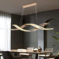 Hdc 1000mm Gold LED Twisted Curl Pendant Chandelier Light - Tricolor
