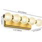 Hdc 5 Light Acrylic Glass Led Golden Body Led Wall Light Mirror Vanity Picture Lamp - Warm White