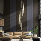HDC 19 Heads Nordic Design Gold Minimalist Long LED Strip Staircase Chandelier Lights Hanging Double Height Staircase Chandelier