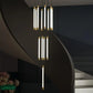 HDC 19 Heads Nordic Design Gold Minimalist Long LED Strip Staircase Chandelier Lights Hanging Double Height Staircase Chandelier