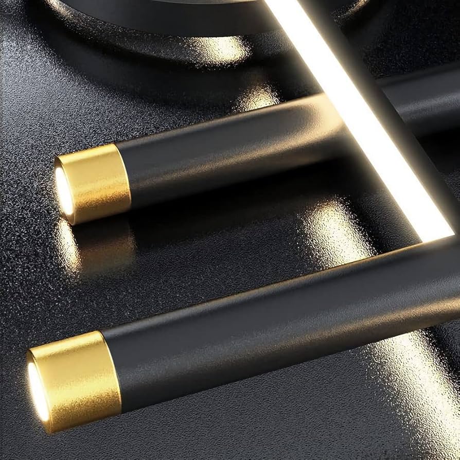 HDC Modern Linear Premium Black Ceiling Light LED Chandelier for Dining, Living & Lounge Room