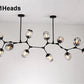 HDC 11 Head Smokey Grey Glass Chandelier