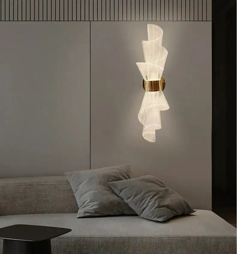 Hdc Led Acrylic Modern Golden Metal Wall Light - Warm White