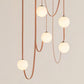 HDC Luxe Tan-Belt Globe Cascade Pendant Hanging Chandelier for Dining & Living Spaces