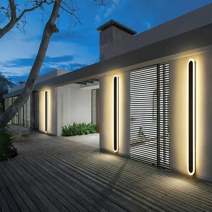 Hdc 600/800 Mm Led Black Long Wall Light - Tricolor