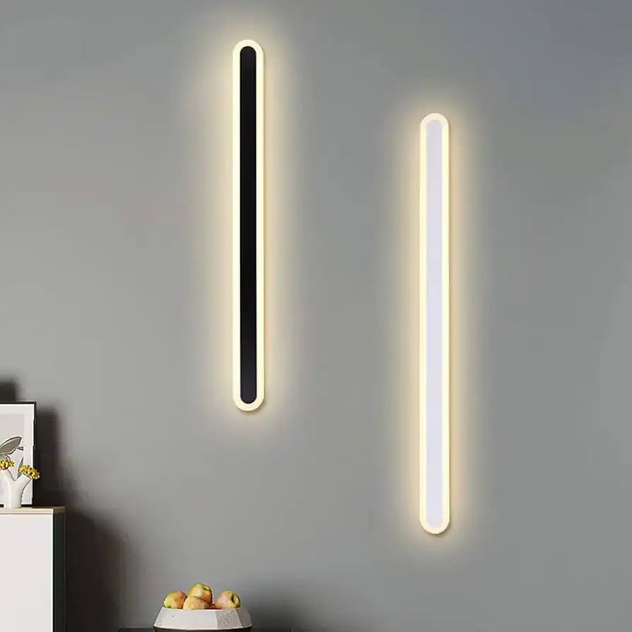 Hdc 600/800 Mm Led Black Long Wall Light - Tricolor