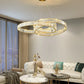 HDC Crystal Tilt Glass Modern LED Chandelier 800MM Ring - Tricolor - HDC Lights