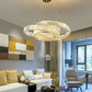 HDC Crystal Tilt Glass Modern LED Chandelier 800MM Ring - Tricolor - HDC Lights