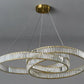 HDC Crystal Tilt Glass Modern LED Chandelier 800MM Ring - Tricolor - HDC Lights