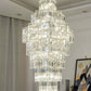 HDC 600*1800MM Glass Luxury Modern Crystal Double Height Chandelier For Staircase