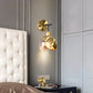 Hdc led 1-Light Gold Smoke Glass Wall Light Fixture