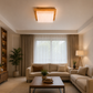 HDC Modern Wooden Fabric Flush Mount Ceiling Light