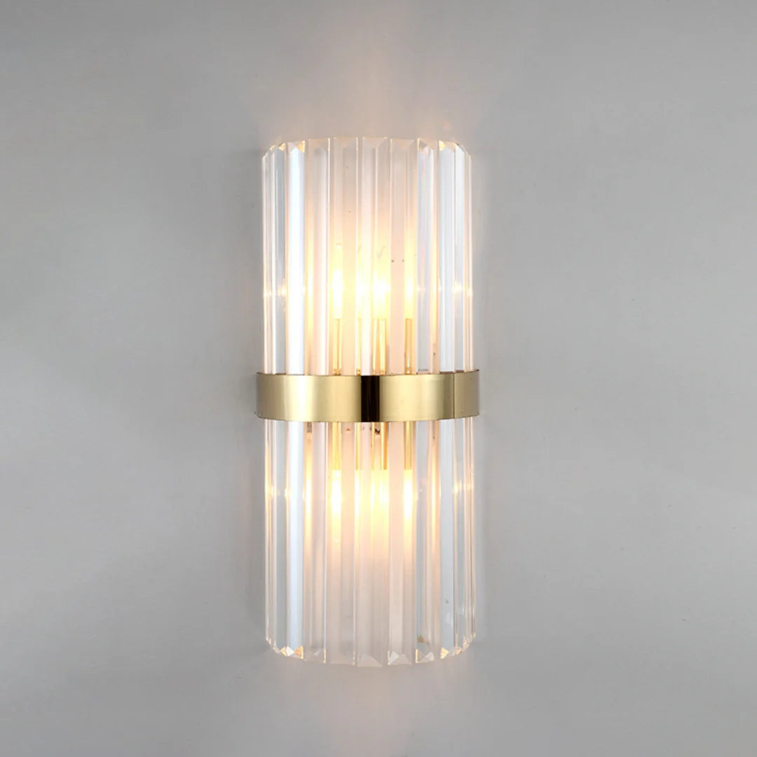 HDC 24w Model 5 Led Crystal Modern Gold Metal Wall Light For Drawing Room - Warm White