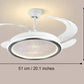 Hdc Invisible Ceiling Fan Chandelier With Remote Control 4 Retractable Abs Blades