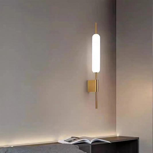 HDC Luxury Modern Gold Finish LED Wall Light with Frosted Glass for Bedroom, Living Room & Hotel Décor