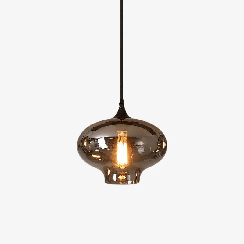 Hdc 1 Light Smokey Grey Glass Pendant Lighting Fixture