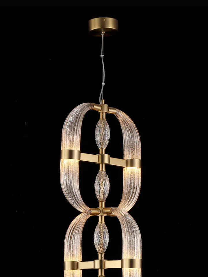 Hdc 3 Layers Clear Blown Glass Chandelier