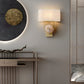 HDC Modern Gold Fabric Shade Wall Light for Bedroom, Living Room