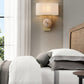 HDC Modern Gold Fabric Shade Wall Light for Bedroom, Living Room