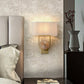 HDC Modern Gold Fabric Shade Wall Light for Bedroom, Living Room