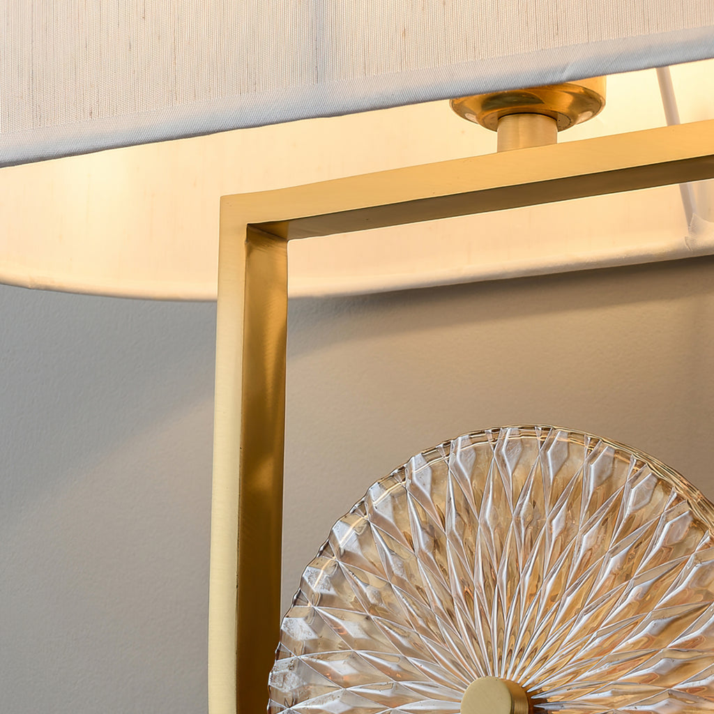 HDC Modern Gold Fabric Shade Wall Light for Bedroom, Living Room