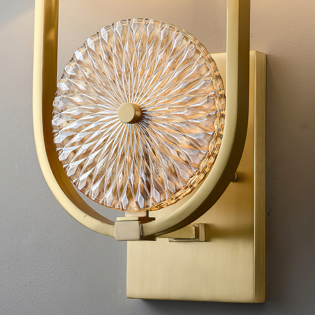 HDC Modern Gold Fabric Shade Wall Light for Bedroom, Living Room