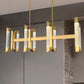 HDC 8 Lights Luxury Linear Gold Crystal Chandelier Light