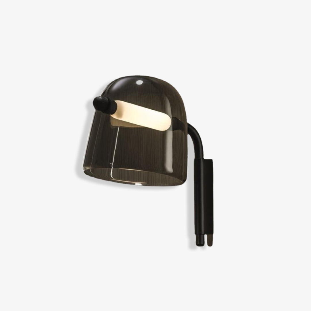 Hdc Led Black Smokey Glass Wall Light Metal - Gold Warm White