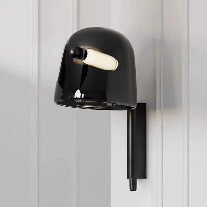 Hdc Led Black Smokey Glass Wall Light Metal - Gold Warm White